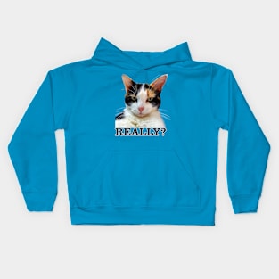 Cute Calico Cat with Attitude – Really? Kids Hoodie